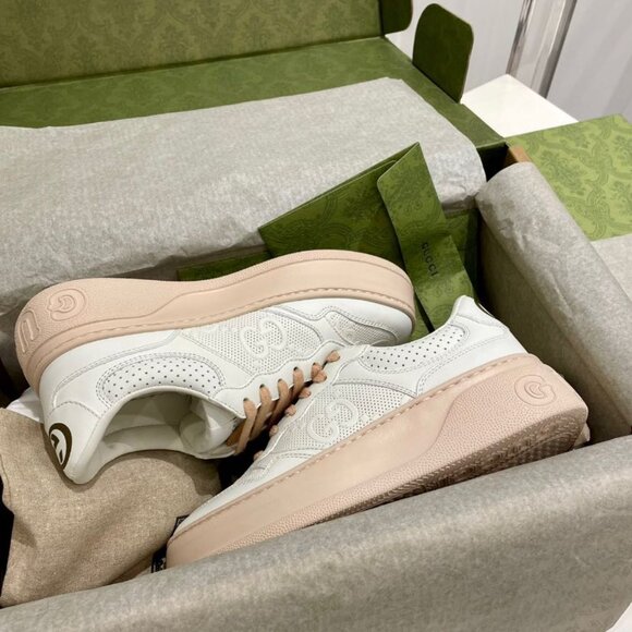 NIB GUCCI Gucci GG Embossed Leather Sneakers - Picture 6 of 6
